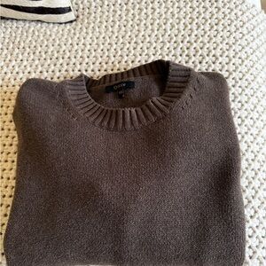 Quince Women's Boyfriend Crewneck Sweater in Brown XS